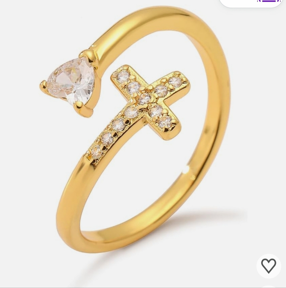 Heart And Cross Ring - Picture 2 of 4